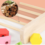 Holz 3-in-1 Formen-Sortierspiel, Steckspiel & Fädelspiel