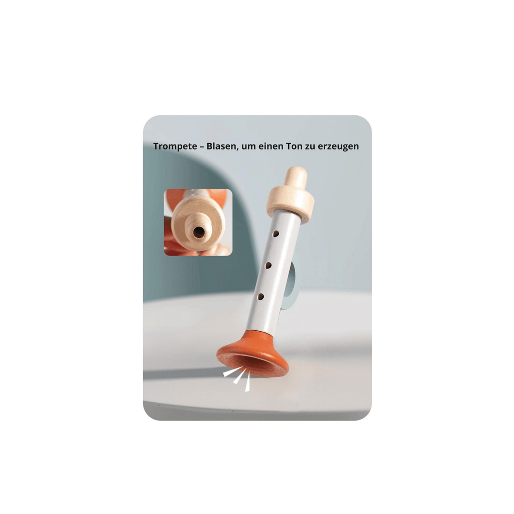 Montessori Holz-Musikinstrumente & Klang-Rasselset – 5-teilig