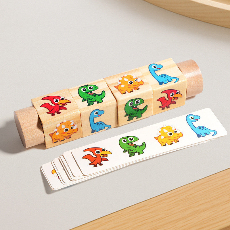 Montessori Holz-Drehpuzzle zur Formen- und Musterzuordnung