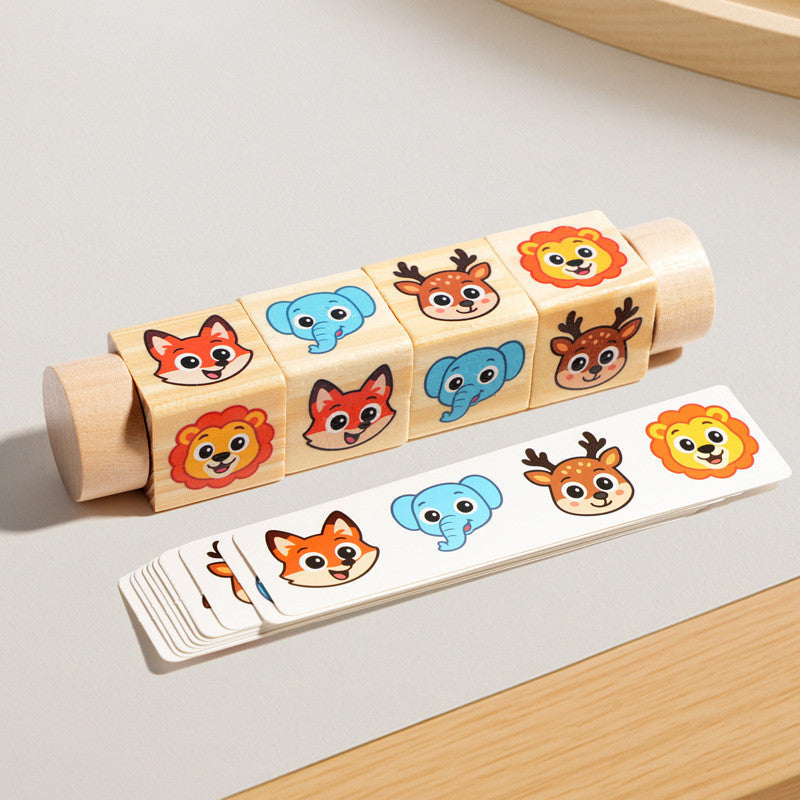 Montessori Holz-Drehpuzzle zur Formen- und Musterzuordnung