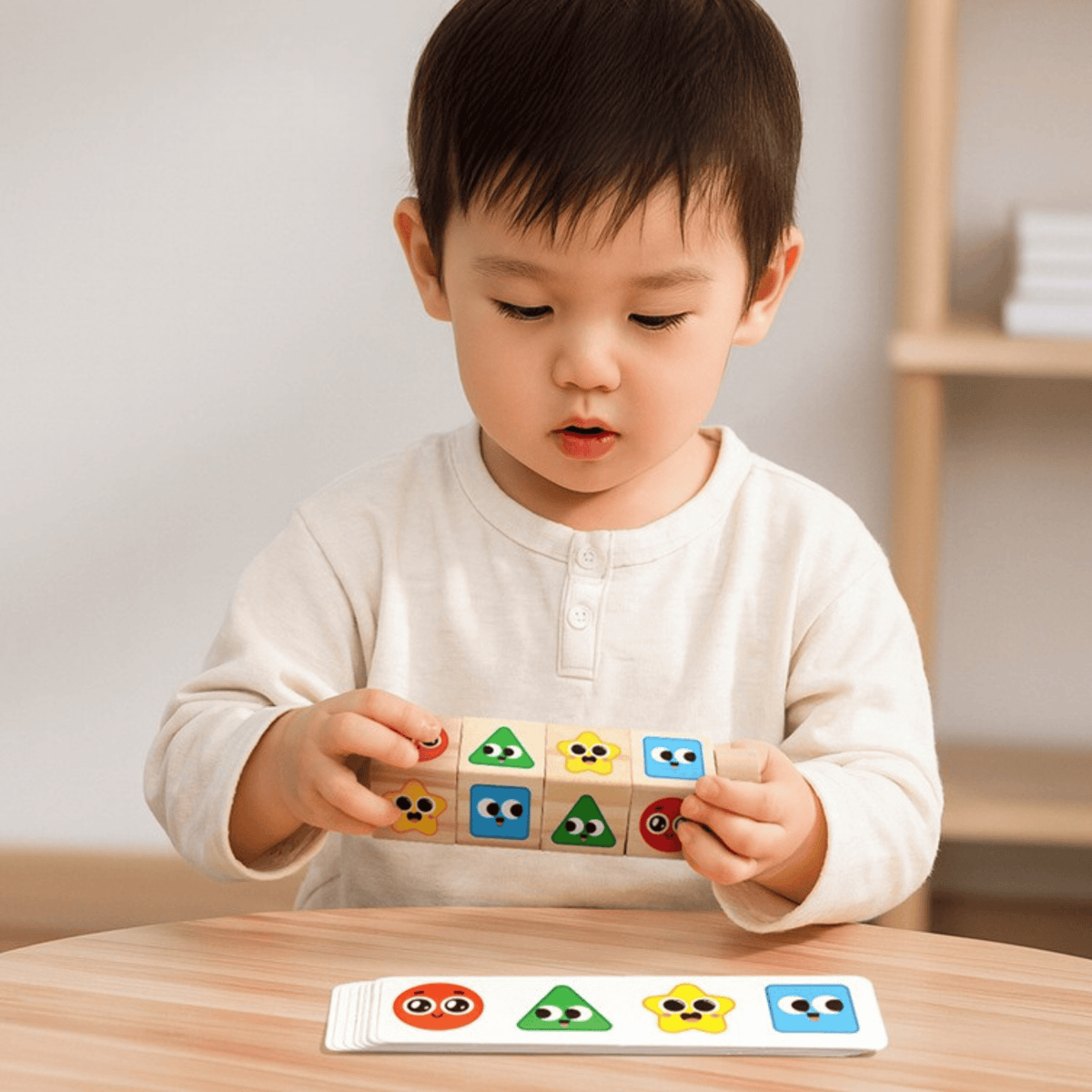 Montessori Holz-Drehpuzzle zur Formen- und Musterzuordnung