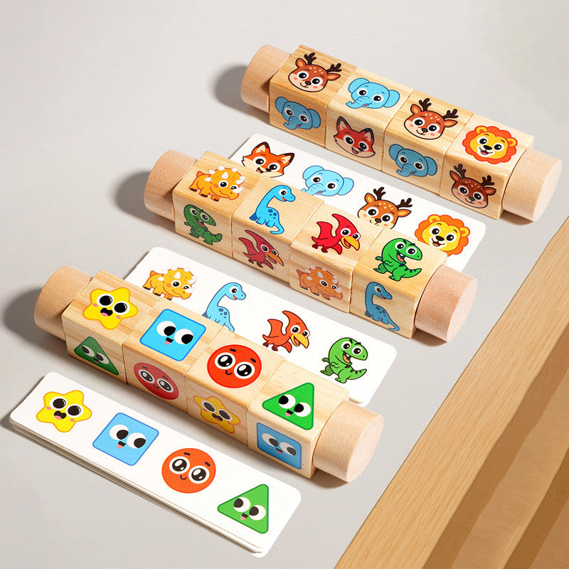 Montessori Holz-Drehpuzzle zur Formen- und Musterzuordnung