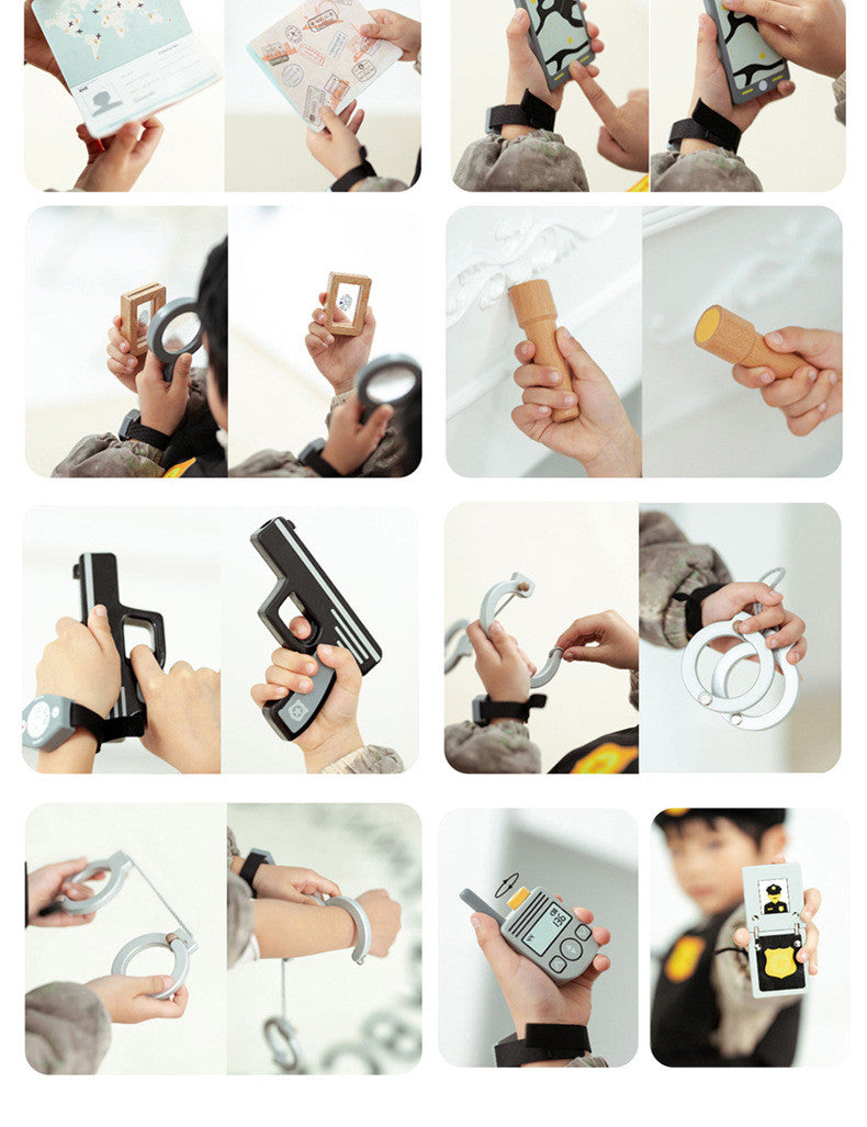 Umweltfreundliches Polizei-Verkleidungs- & Rollenspielset aus Holz