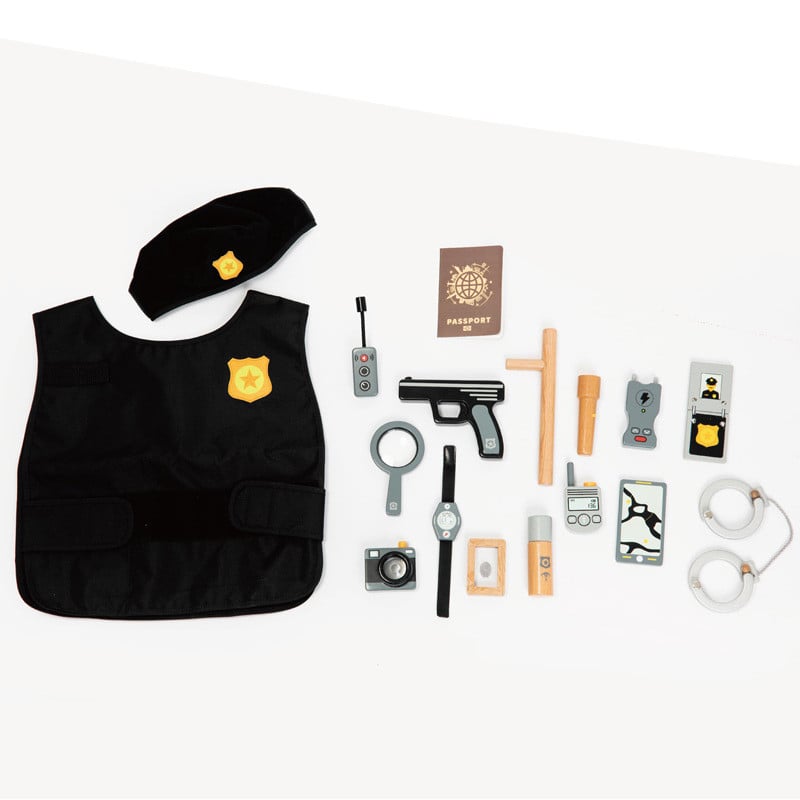 Umweltfreundliches Polizei-Verkleidungs- & Rollenspielset aus Holz