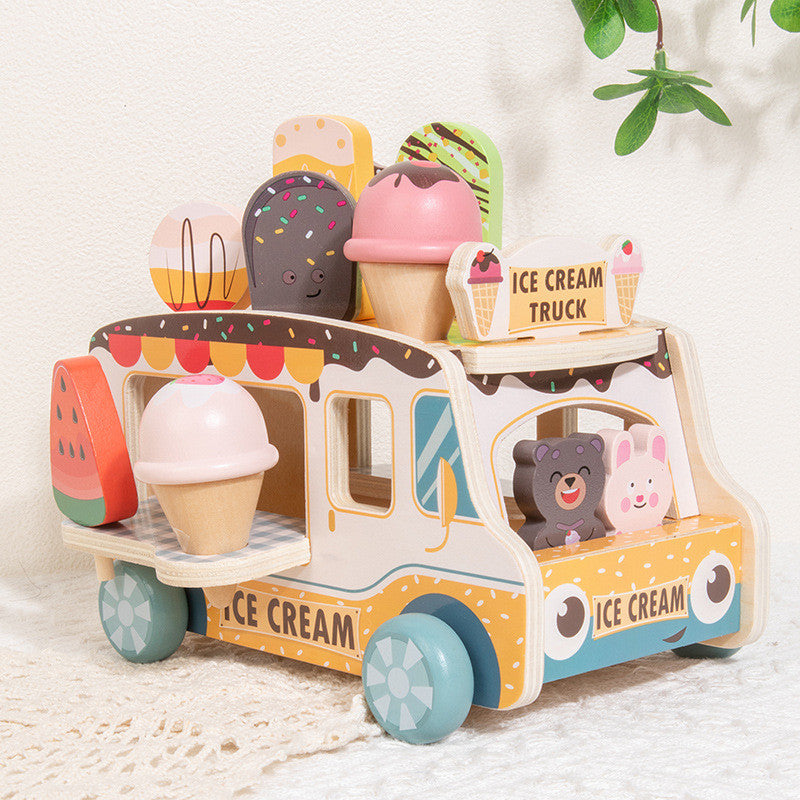 Holz-Eiswagen & Verkaufswagen für Kleinkinder