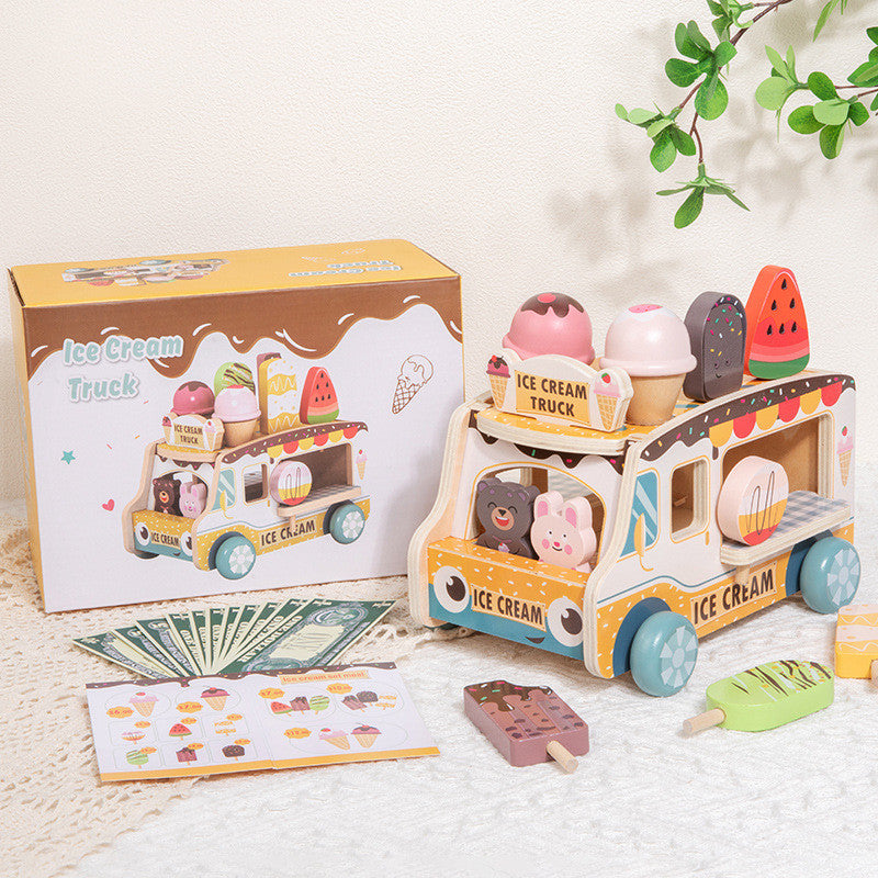 Holz-Eiswagen & Verkaufswagen für Kleinkinder