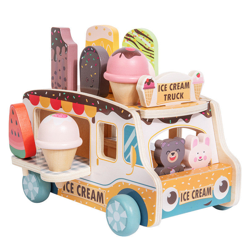 Holz-Eiswagen & Verkaufswagen für Kleinkinder