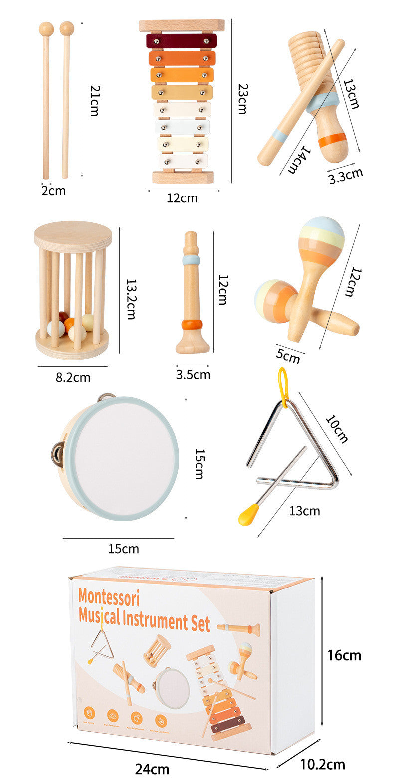 Holz-Musikinstrumente-Set für Kinder – Orff-Instrumente & Percussion-Spielzeug