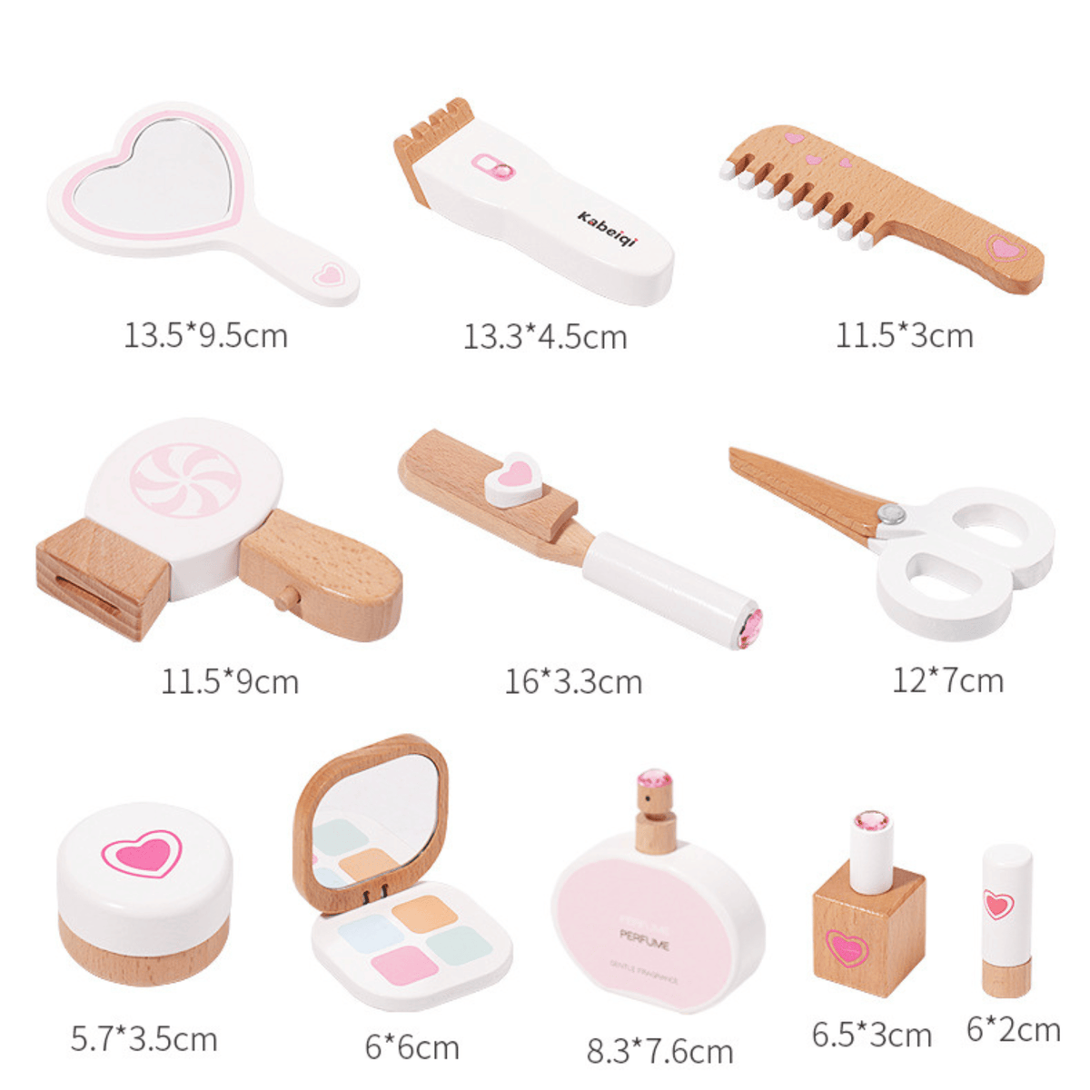 Holz-Schminktisch- & Kosmetiktaschen-Set für Kinder