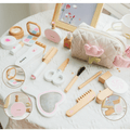 Holz-Schminktisch- & Kosmetiktaschen-Set für Kinder
