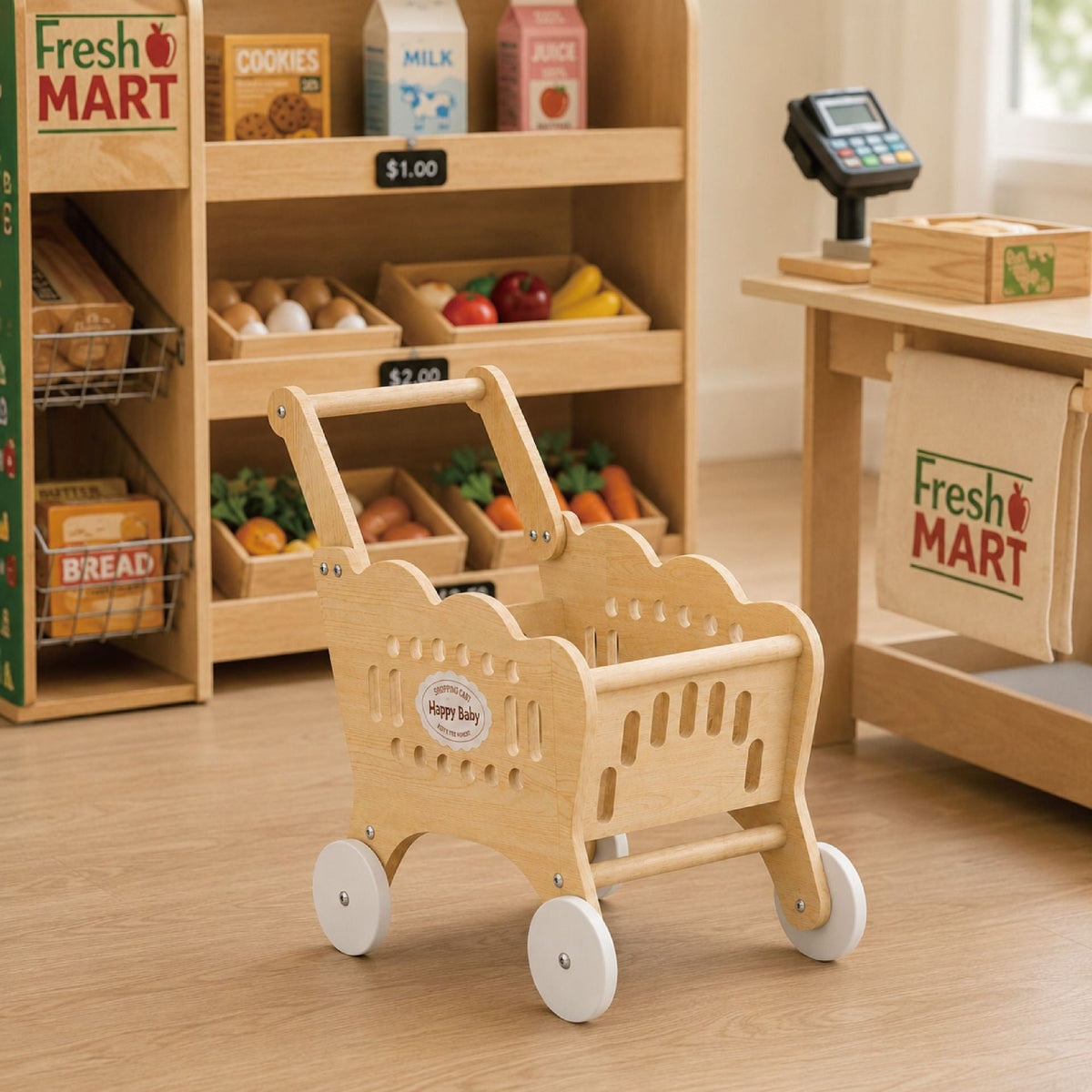 Holz-Lauflernwagen & Einkaufswagen für Kinder