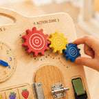 Montessori Tragbares Multifunktionales Sensorik-Busy-Board aus Holz